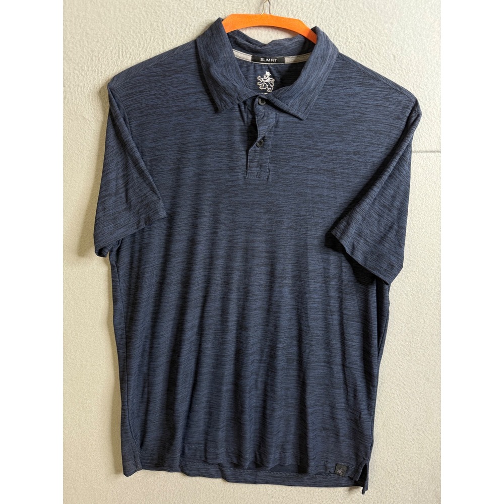 Rugby University Polo Men's Medium Slim Fit Blue Heathered‎